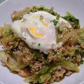 キャベツの肉みそキムチ炒め