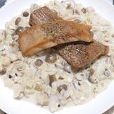 白身魚のポワレ〜きのこクリームソース〜