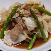 豚アスパラソース炒め