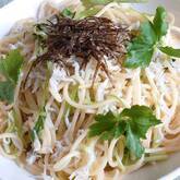 ミツバとシラスの和風パスタ