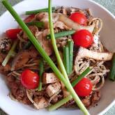 豆腐の黒ゴマパスタ