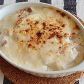 大根と豚肉の黒コショウグラタン