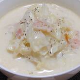 たっぷりキャベツとベーコンのヘルシー豆乳スープ