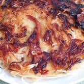 ネギ豚と素麺のペタンコ焼き