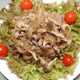 豚肉とキノコの甘辛マスタード炒め