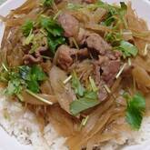 豚肉とゴボウのしぐれ丼