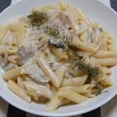 キノコのクリームペンネ