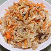 鶏肉とシイタケのオイスター素麺