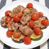 鶏とズッキーニのガーリックソテー