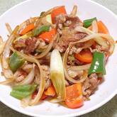 豚肉のウスターソース炒め