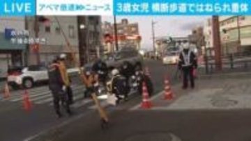 3歳女児 横断歩道で車にはねられ意識不明の重体 水戸市