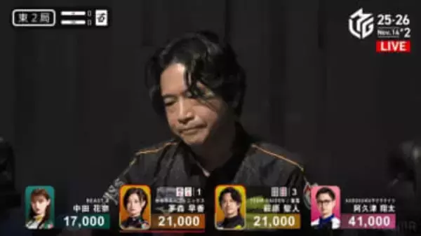 俳優雀士・萩原聖人「俺は三色とともに生きて、ともに散ります」伝家の宝刀・三色同順を炸裂させる“名演技”／麻雀・Mリーグ