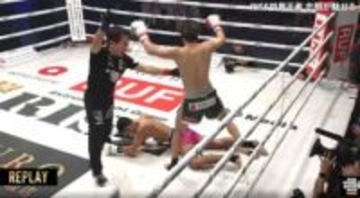 当たった瞬間に“目が飛んでる”衝撃KO 虚無状態にレフェリーたまらず時間差ストップ
