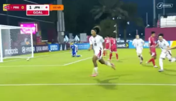 北朝鮮GKを翻弄！16歳日本代表FWが“技ありヘディング弾”「マギーうま」「まさに令和のボンバー！」「沖縄の星」ファン大興奮