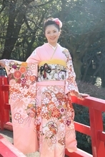 菊地絵理香、今年は鮮やかなピンク色の振袖姿を披露