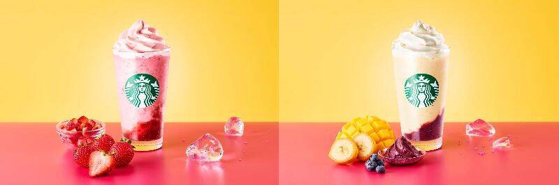 スタバ、カスタマイズ型フラペチーノに新作「完熟白桃」登場　フルーツミックスベースも新たに追加