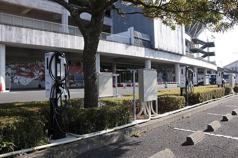 茨城県「メルカリスタジアム」にEV用の普通充電器を11月19日より設置　地産地消グリーンエネルギーを活用
