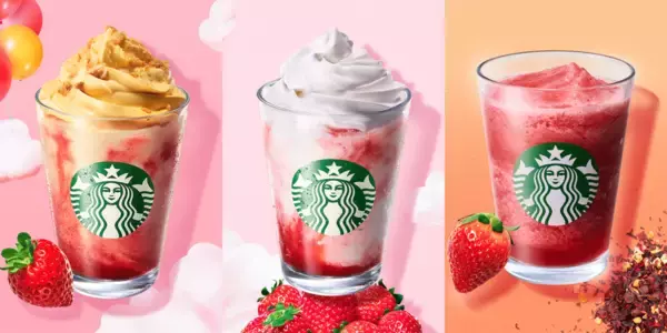 スターバックス、春シーズン第2弾として“いちごづくし”の商品が登場　3種のストロベリービバレッジを3月25日より発売