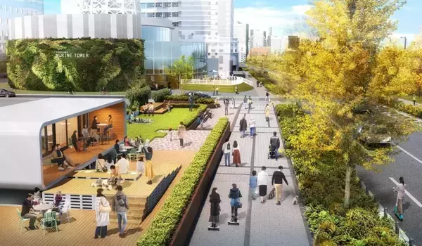 日本郵政不動産、「JP BAYSIDE HUB」を横浜・メルパルク跡地に開業へ　トレーラーカフェや人工芝広場も整備