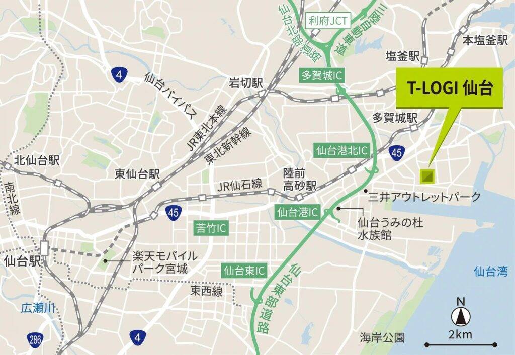 宮城県仙台市に環境配慮型物流施設「T-LOGI仙台」が竣工　仙台港北ICから約2.6キロに立地