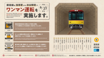 東京メトロ、銀座線全線で6月27日からワンマン運転を開始　ダイヤは変更なし