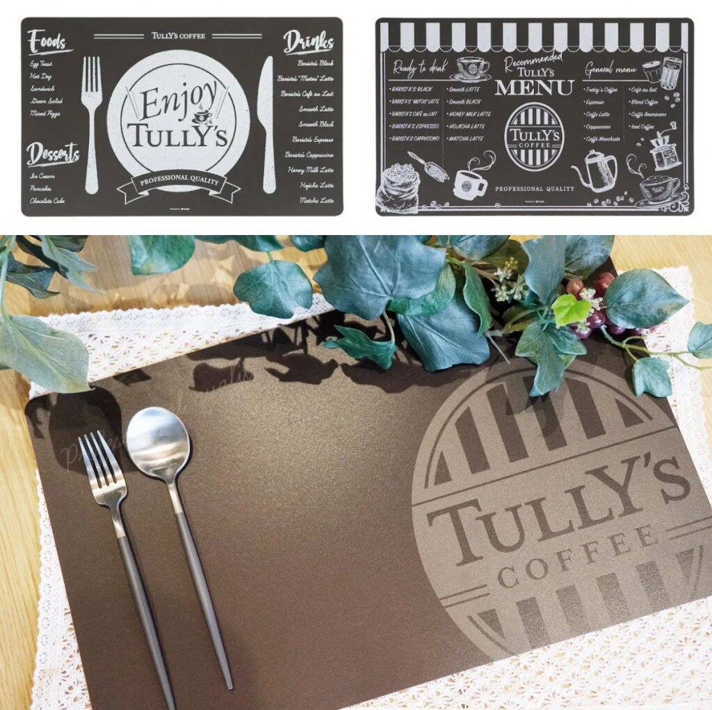 伊藤園、タリーズコーヒー店舗内で出た廃棄予定のコーヒー粉をアップサイクル　オリジナルプレートとランチョンマットを制作