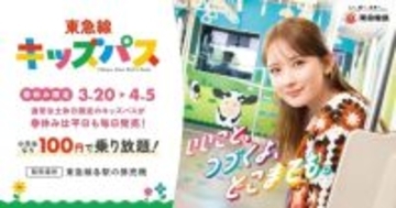 東急、「東急線キッズパス」3月20日～4月5日まで平日含め毎日発売　100円で東急線が乗り放題