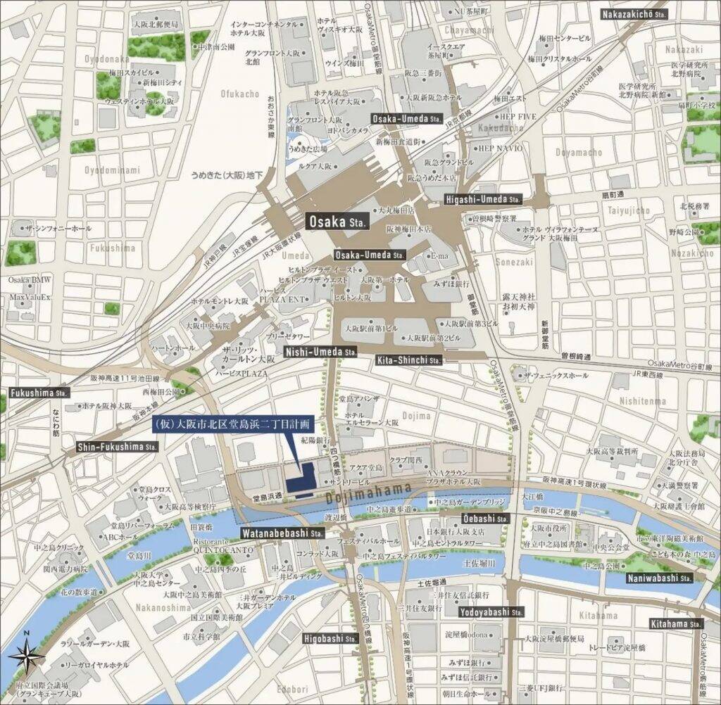 三井不動産グループ、大阪市北区堂島浜にて分譲マンションとホテルの大規模複合開発に着工　建物竣工・ホテル開業は2027年春に予定