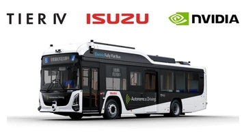 ティアフォーといすゞ、NVIDIA DRIVE Hyperionを搭載した自動運転レベル4バスの実装に着手