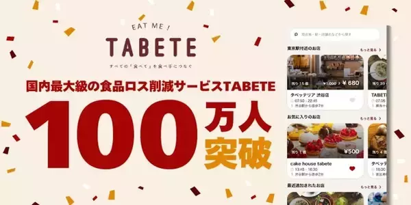 食品ロス削減サービス「TABETE」が累計登録者数100万人を突破　「パンとエスプレッソと京と」の秋の人気セットが当たるキャンペーンも