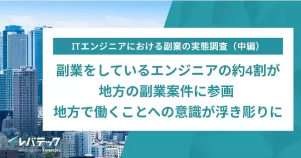 副業をしているエンジニアの約4割が「地方の副業案件」に参画　案件内容は「HP制作」が多め　レバテック調べ