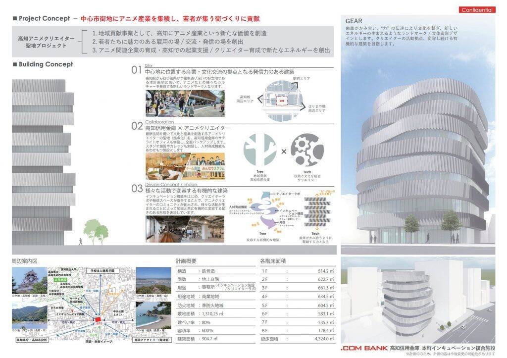 高知県高知市にアニメクリエイターラボ複合施設「GEAR」の建設　アニメ産業を集積し若者が集う街づくりに貢献