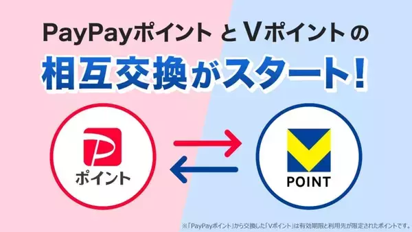 「Vポイント」と「PayPayポイント」の相互交換を3月24日開始　PayPayポイントは他社ポイント連携初