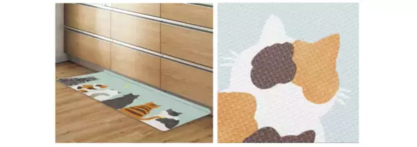 ニトリ、猫の日に合わせ猫柄キッチンマットを新発売　汚れがたまりにくい構造で掃除をラクに