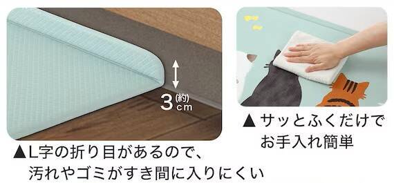 ニトリ、猫の日に合わせ猫柄キッチンマットを新発売　汚れがたまりにくい構造で掃除をラクに
