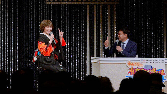 田川寿美、自ら選曲した昭和の名曲『東京ブギウギ』をLAST FIRSTとデュエット熱唱し笑顔