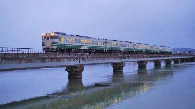 秋田駅「男鹿しょっつる塩焼きそば」(780円)～新型バッテリー電車と国鉄形気動車が共演する男鹿線！