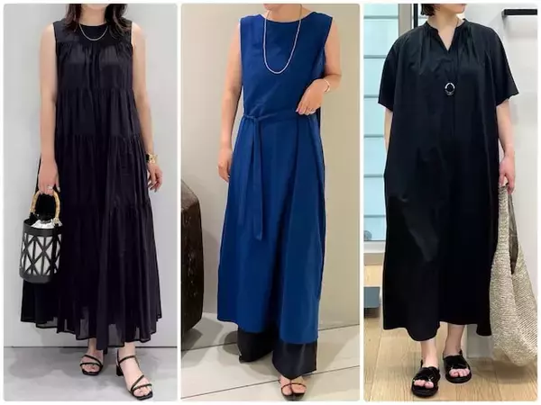 「顔もおなかもすっきり見え！ 二の腕も隠れる！ 抜け感抜群の「ふんわりワンピ」でつくる40代の夏コーデ」の画像