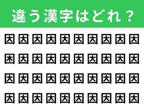 【漢字間違い探しクイズ】見つけてスッキリ！「因」の中にある別の漢字は？ 1分以内で挑戦しよう