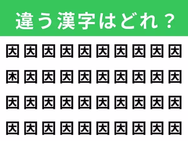 【漢字間違い探しクイズ】見つけてスッキリ！「因」の中にある別の漢字は？ 1分以内で挑戦しよう
