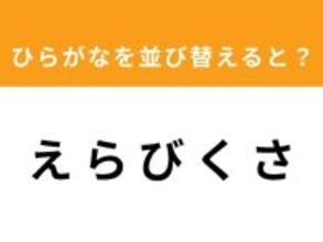 【並び替えクイズ】解けるとスッキリ！「え ら び く さ」を並び替えると？ 最後の文字は「び」