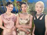 「Koki,、美デコルテ際立つゴールドのロングドレス姿を披露！ 世界的セレブのスリーショットに反響」の画像1