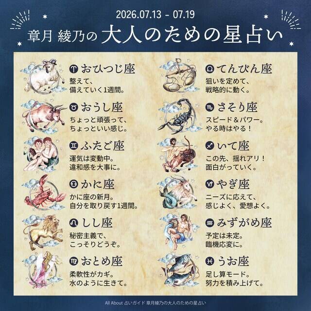 今週の運勢「新しい流れへ切り替わっていくタイミング」 章月綾乃の【大人のための星占い】