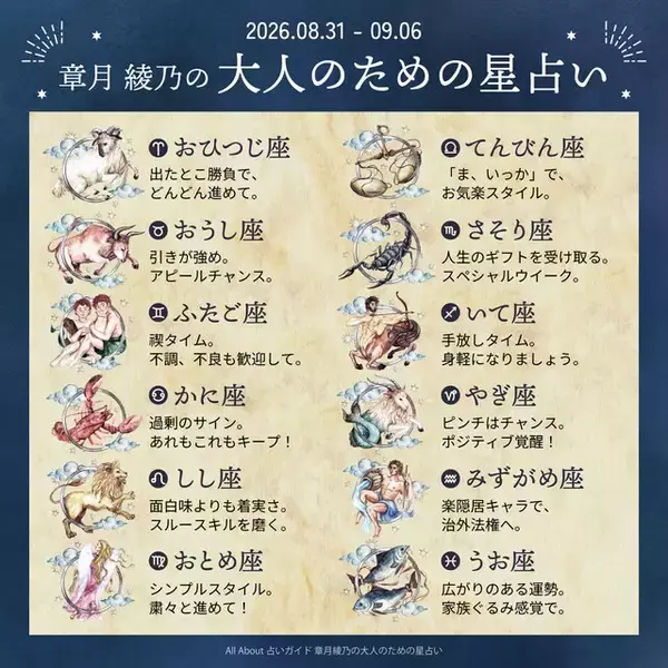 「今週の運勢「アンバランスな状態が続くでしょう」章月綾乃の【大人のための星占い】」の画像
