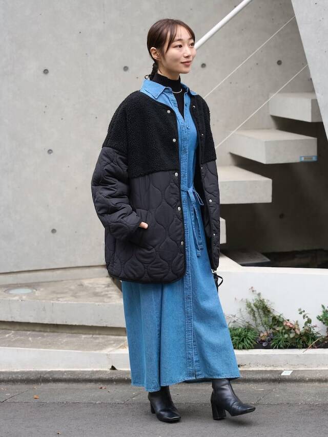 トレンドは襟つき！ レイヤードでサマ見え！ 40代におすすめ「冬のおしゃれワンピースコーデ」4選