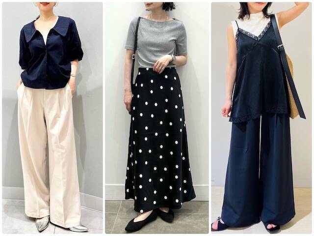 顔まわりが華やかにキマる！【GU】1990円「ビッグカラーブラウス」でつくる40代の大人かわいいコーデ