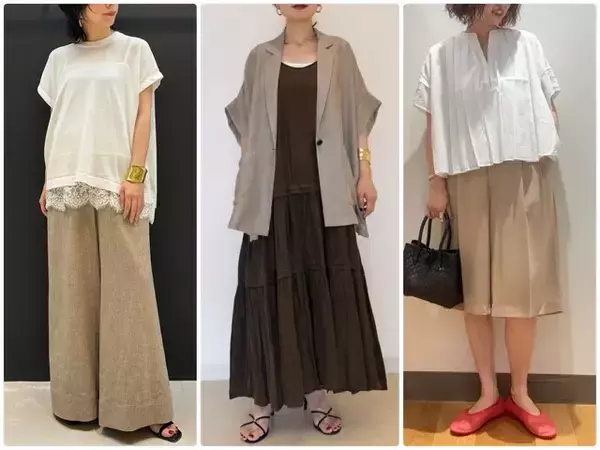 「「汗で服がベタベタはりついて気持ち悪い」40代が避けたい「真夏のNG素材」とOKコーデ」の画像