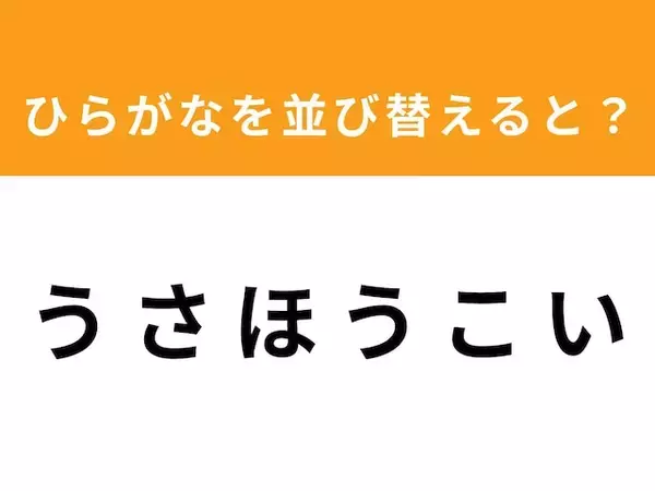 【アナグラムクイズ】解けると爽快！ 「う さ ほ う こ い」を並び替えると？ 1分以内で挑戦しよう