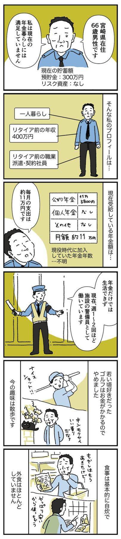 【マンガ】66歳元派遣・契約社員男性、月の年金11万円では「毎日切り詰めても働かないと生活できない」