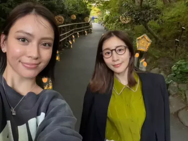 滝沢カレン、田中みな実と高級ホテルでデート！ 「椿山荘でアフタヌーンティー」「満腹姿でお庭をお散歩」